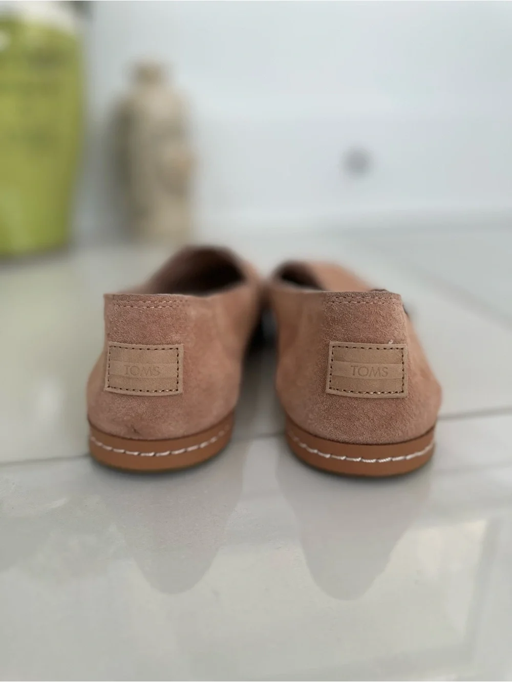 TOMS Women’s Alpargata Leather Wrap Classics – Size 8.5 – Sand Pink Suede – NWOT